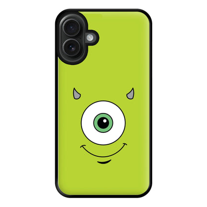 Green Monster Face Phone Case for iPhone 16 Plus