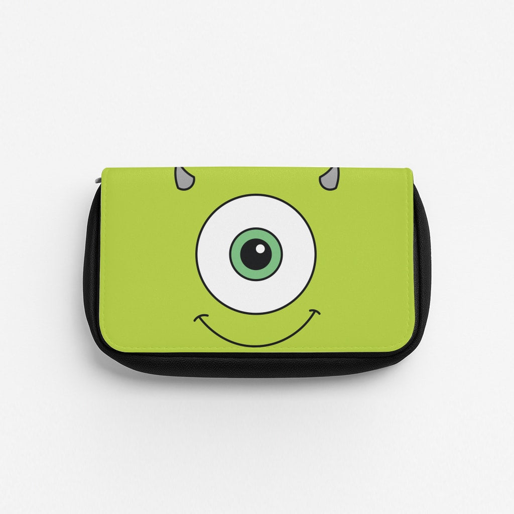Green Monster Face Pencil Case