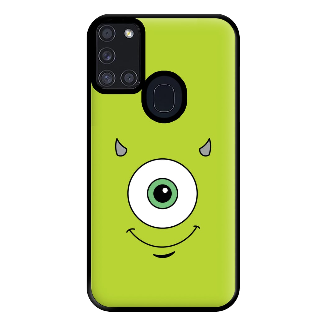 Green Monster Face Phone Case for Galaxy A21s