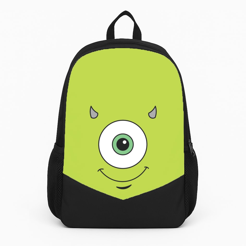 Green Monster Face Large Backpack