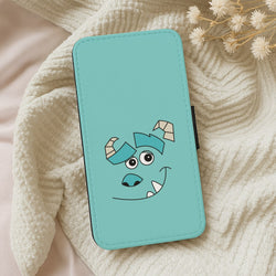 Blue Monster Face Wallet Phone Case