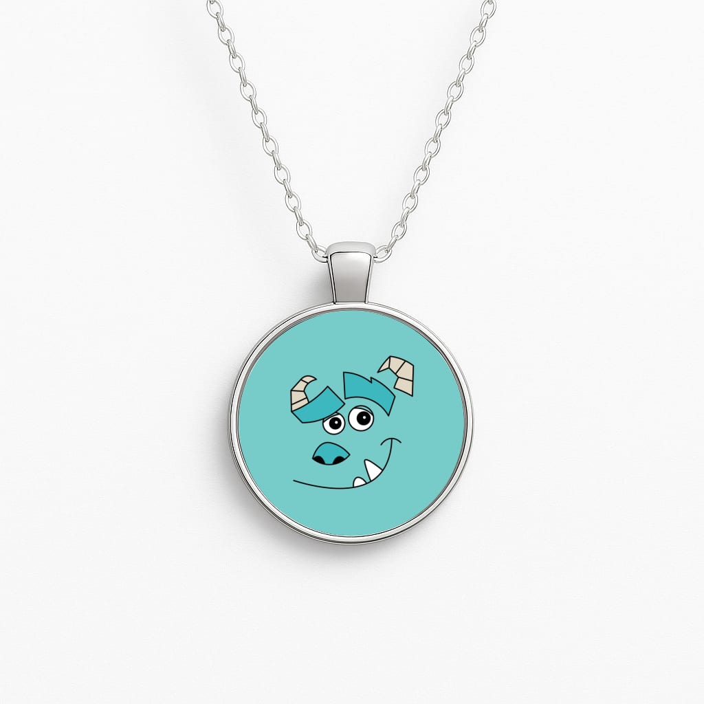 Blue Monster Face Necklace