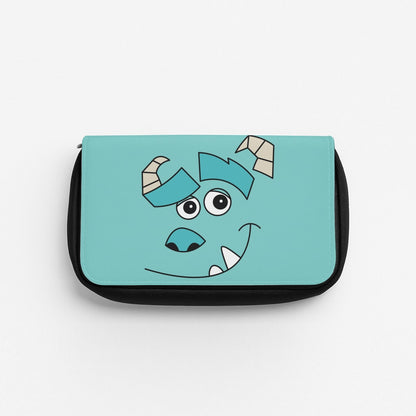 Blue Monster Face Pencil Case