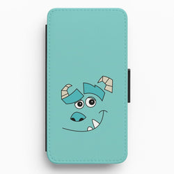 Blue Monster Face Flip / Wallet Phone Case