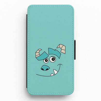 Blue Monster Face Flip / Wallet Phone Case