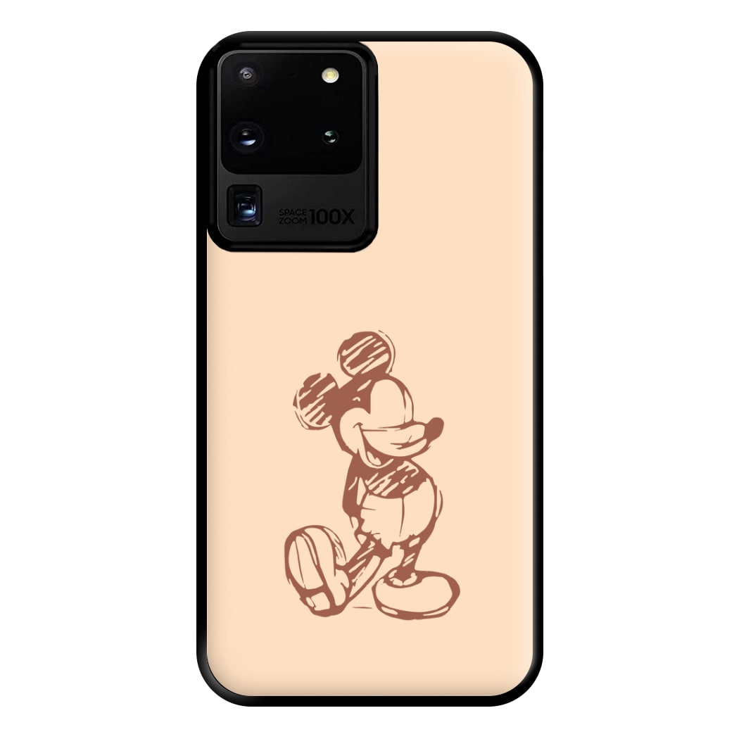 Sketched Mouse Outline Beige  Phone Case for Galaxy S20 Ultra