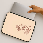 Sketched Mouse Outline Beige  Laptop Sleeve 2