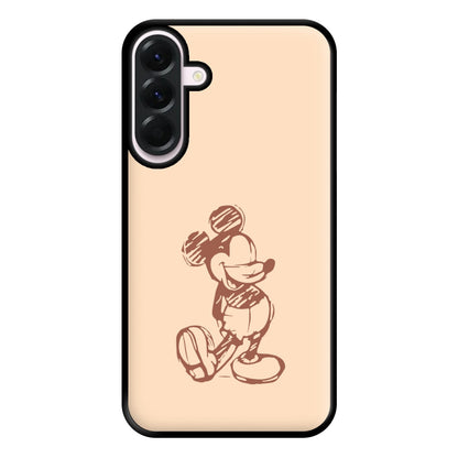 Sketched Mouse Outline Beige  Phone Case for Galaxy A36