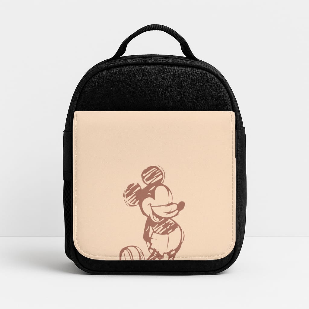 Sketched Mouse Outline Beige  Lunchbox