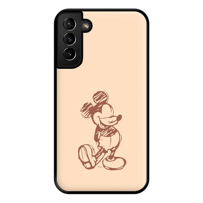 Sketched Mouse Outline Beige  Phone Case for Galaxy S21 Plus