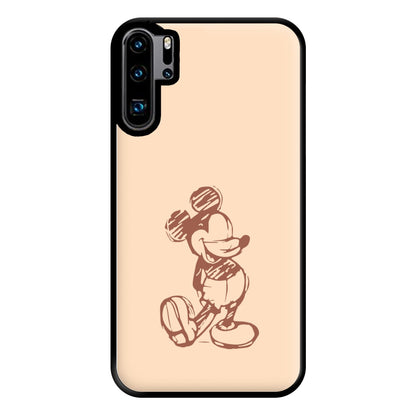 Sketched Mouse Outline Beige  Phone Case for Huawei P30 Pro