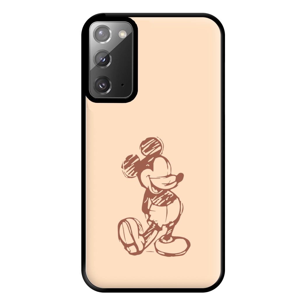 Sketched Mouse Outline Beige  Phone Case for Galaxy Note 20 Ultra