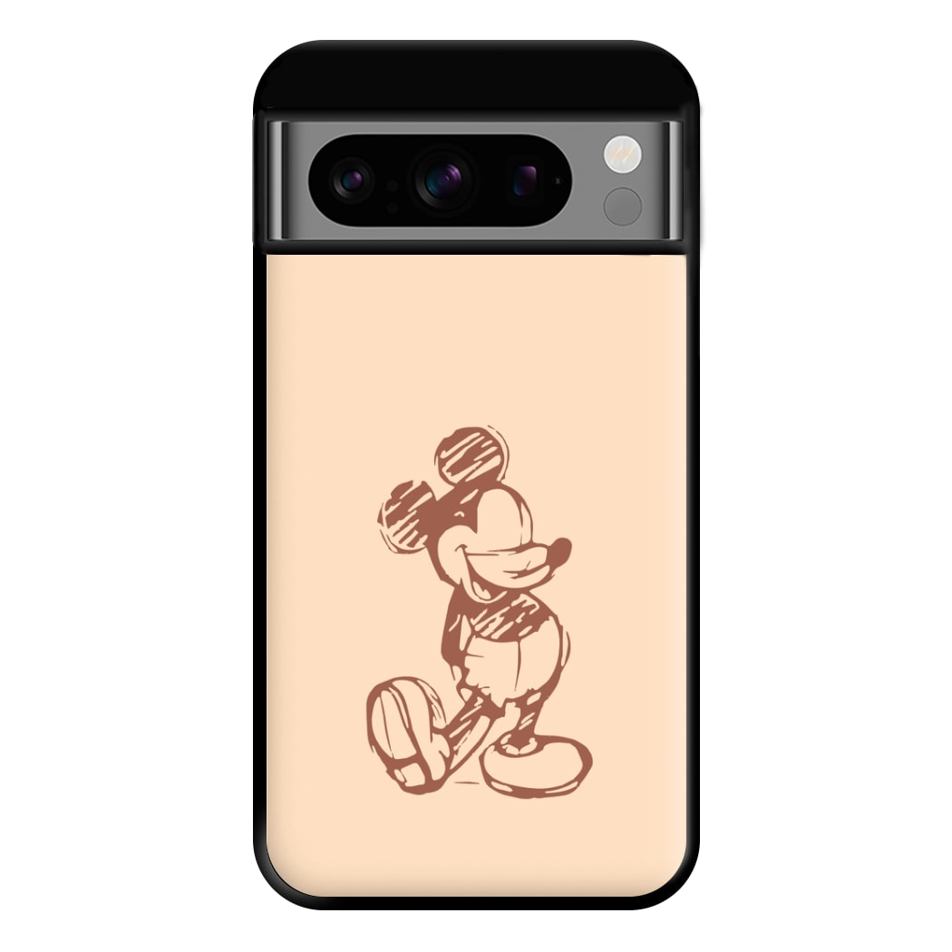 Sketched Mouse Outline Beige  Phone Case for Google Pixel 8 Pro