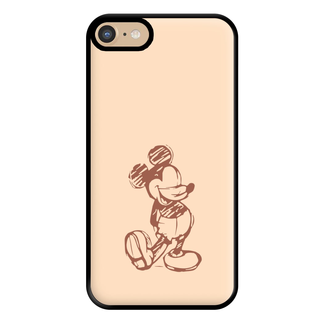 Sketched Mouse Outline Beige  Phone Case for iPhone 6 / 7 / 8 / SE