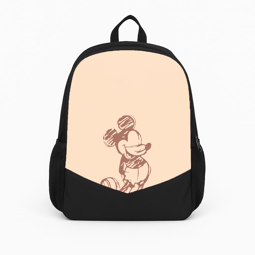 Sketched Mouse Outline Beige  Backpack