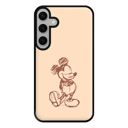 Sketched Mouse Outline Beige  Phone Case for Galaxy S24FE