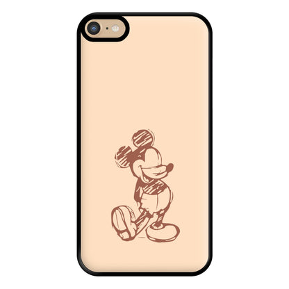 Sketched Mouse Outline Beige  Phone Case for iPhone 6 Plus / 7 Plus / 8 Plus