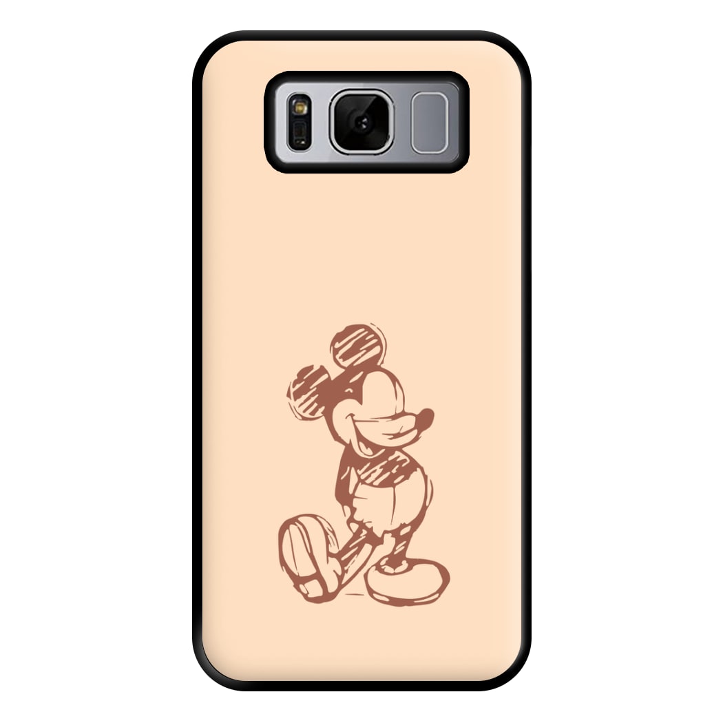Sketched Mouse Outline Beige  Phone Case for Galaxy S8 Plus