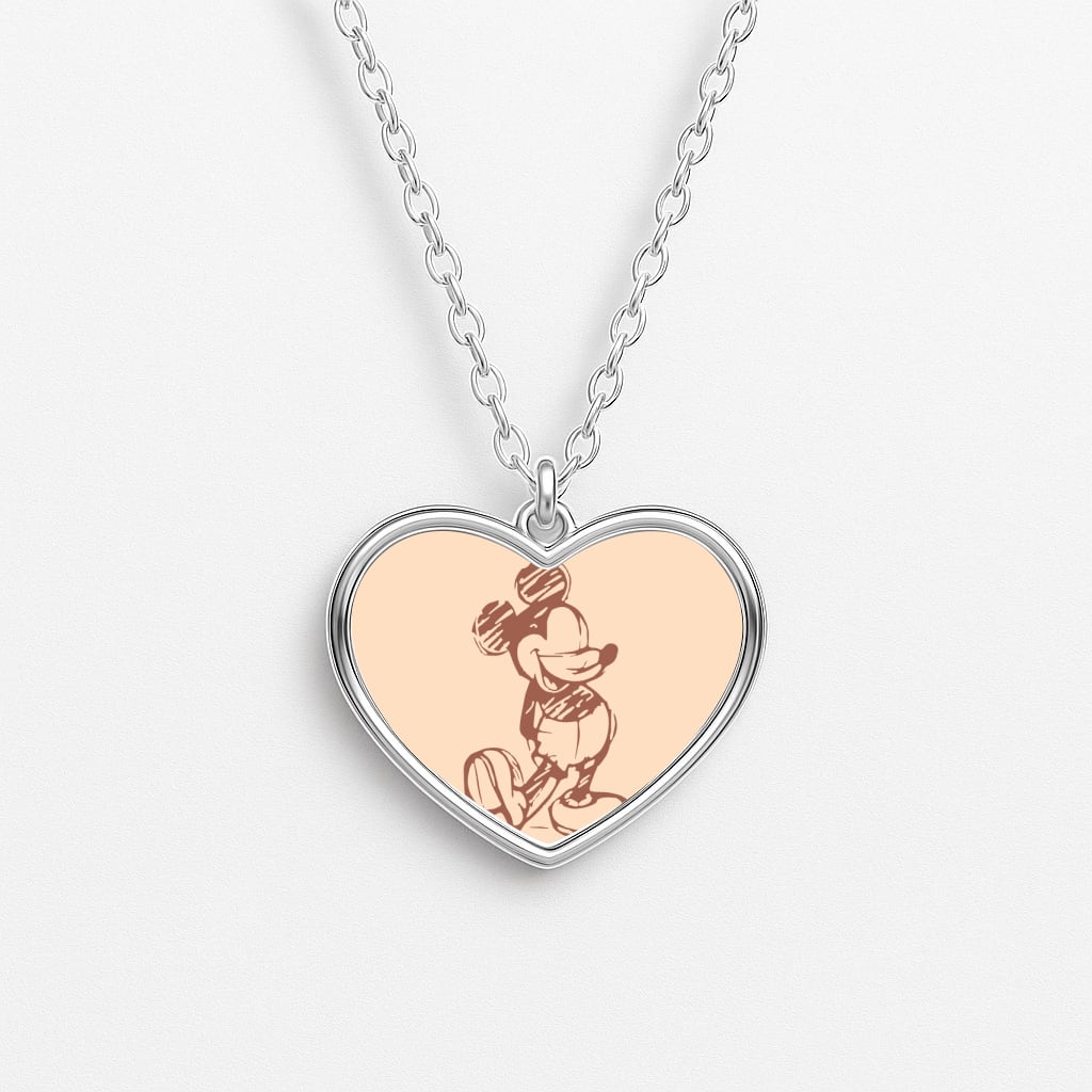 Sketched Mouse Outline Beige  Necklace