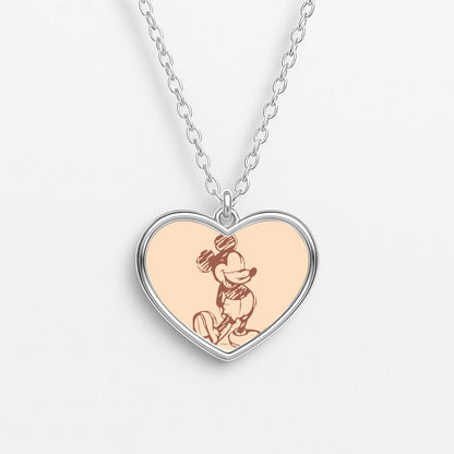 Sketched Mouse Outline Beige  Necklace