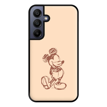 Sketched Mouse Outline Beige  Phone Case for Galaxy A16