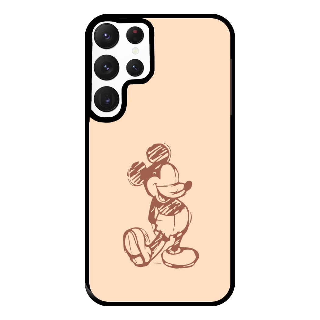 Sketched Mouse Outline Beige  Phone Case for Galaxy S22 Ultra