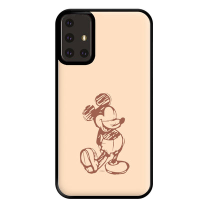 Sketched Mouse Outline Beige  Phone Case for Galaxy A71