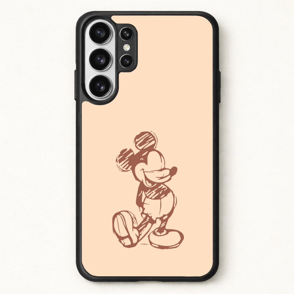 Sketched Mouse Outline Beige Phone Case for Galaxy S26 Ultra