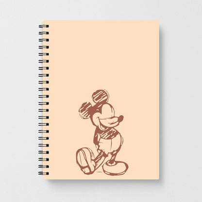 Sketched Mouse Outline Beige  Notebook