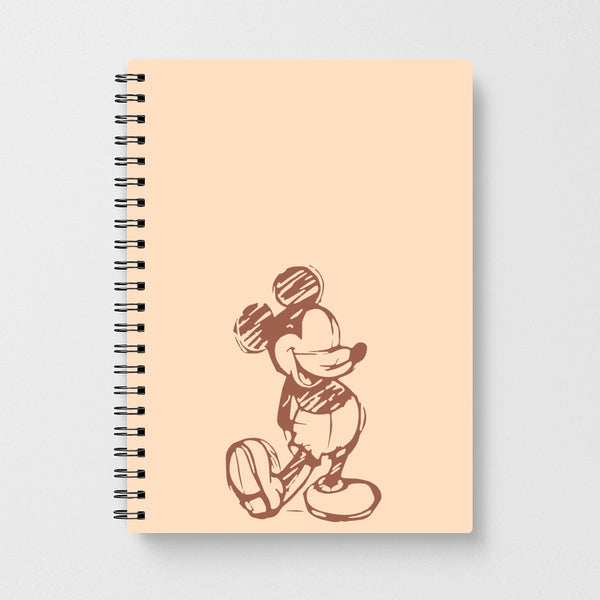 Sketched Mouse Outline Beige  Notebook