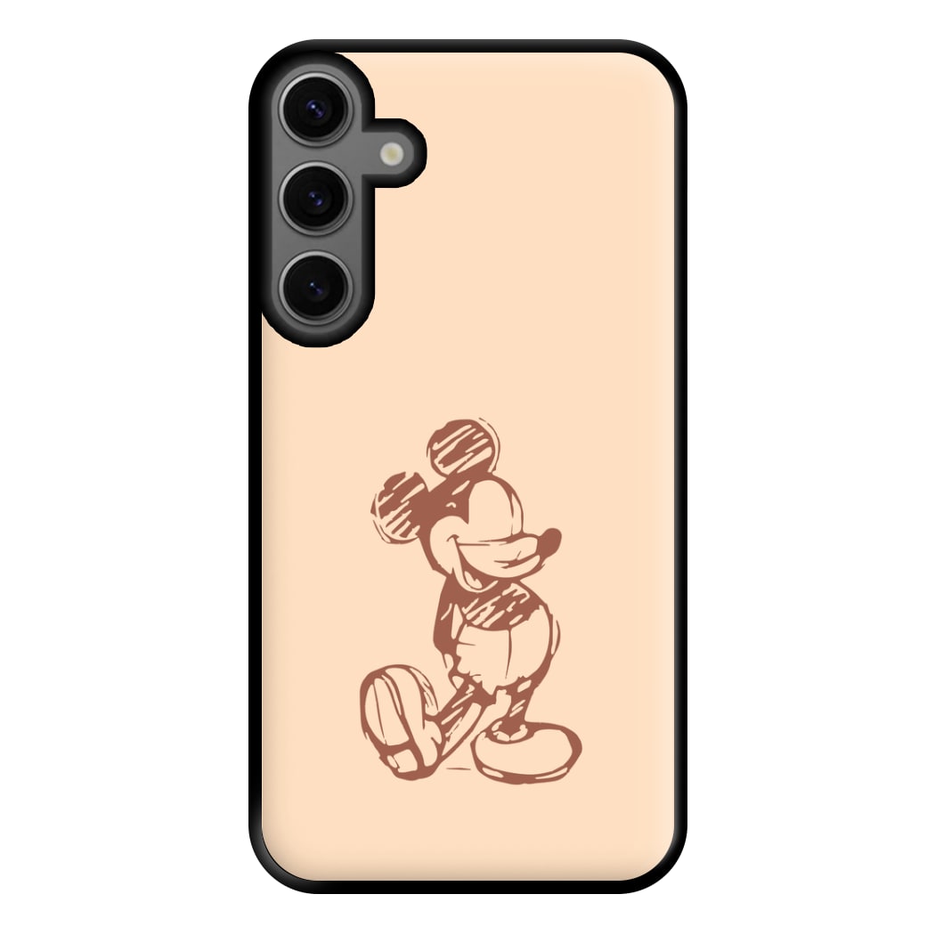 Sketched Mouse Outline Beige  Phone Case for Galaxy S23FE