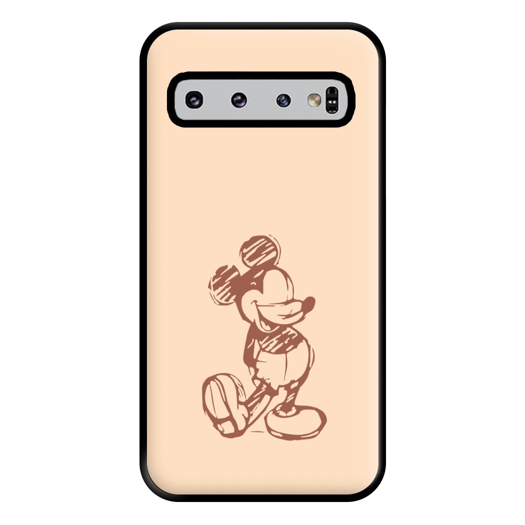 Sketched Mouse Outline Beige  Phone Case for Galaxy S10 Plus