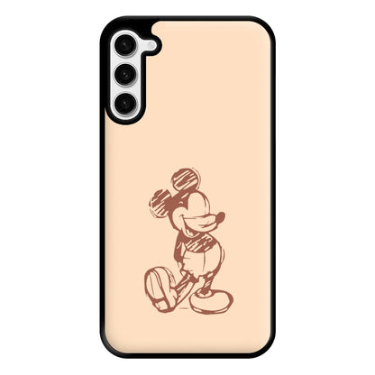 Sketched Mouse Outline Beige  Phone Case for Galaxy S23 Plus