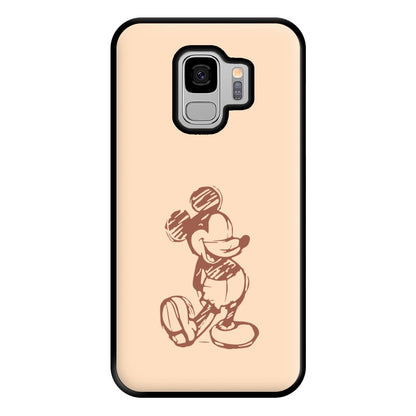 Sketched Mouse Outline Beige  Phone Case for Galaxy S9 Plus
