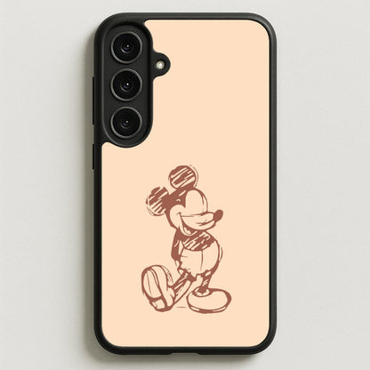 Sketched Mouse Outline Beige Phone Case for Galaxy S25FE
