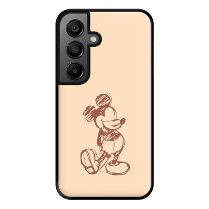 Sketched Mouse Outline Beige  Phone Case for Galaxy A56