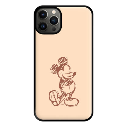 Sketched Mouse Outline Beige  Phone Case for iPhone 13