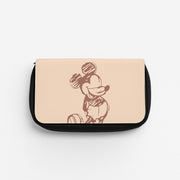 Sketched Mouse Outline Beige  Pencil Case 1