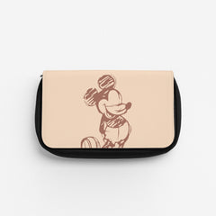 Sketched Mouse Outline Beige  Pencil Case