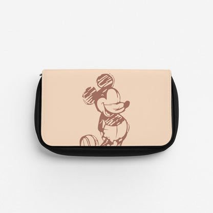 Sketched Mouse Outline Beige  Pencil Case