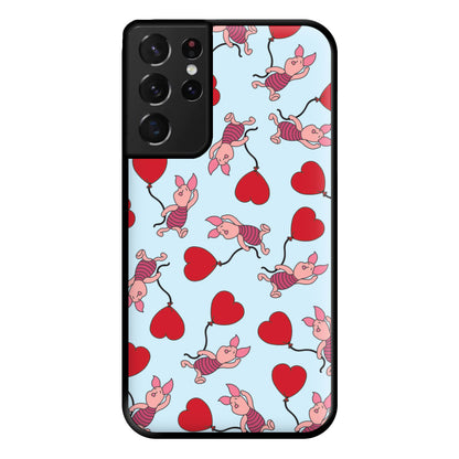 Baby Pig With Balloon Pattern Phone Case for Galaxy S21 Ultra