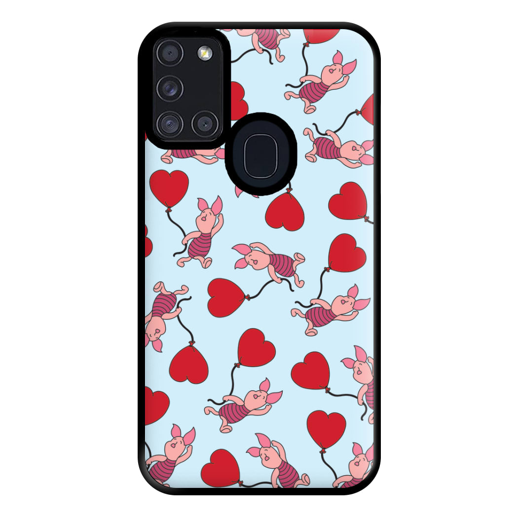 Baby Pig With Balloon Pattern Phone Case for Galaxy A21s
