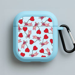 Baby Pig With Balloon Pattern Blue AirPods Case