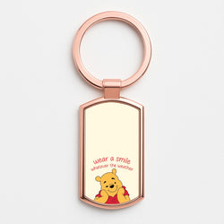 Wear A Smile Whatever The Weather  Rose Gold Keyring