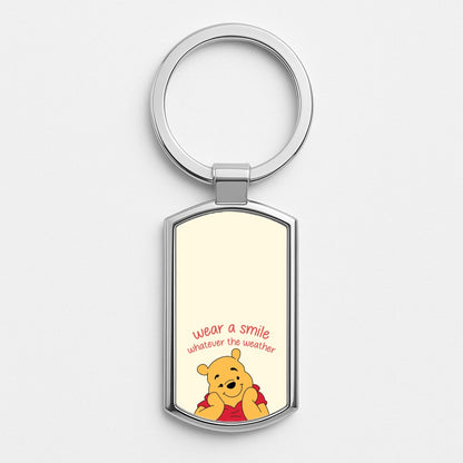 Wear A Smile Whatever The Weather  Silver Keyring