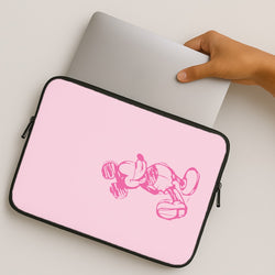 Sketched Mouse Outline Pink MacBook Case