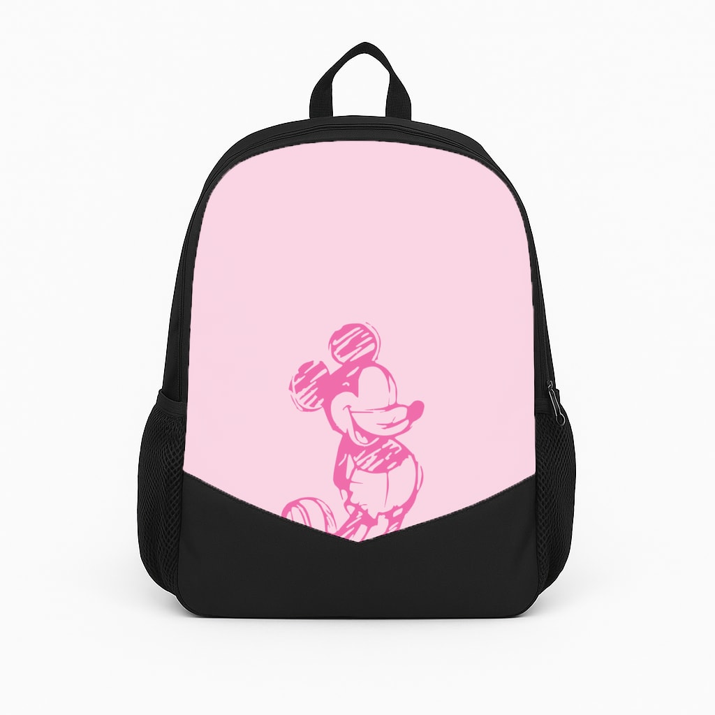 Sketched Mouse Outline Pink Backpack