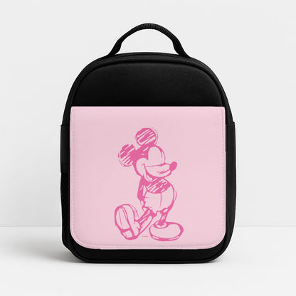Sketched Mouse Outline Pink Lunchbox