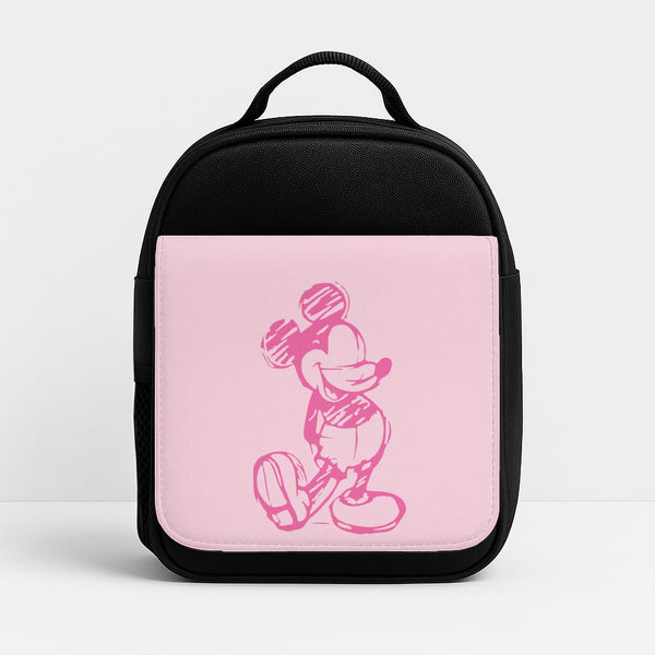 Sketched Mouse Outline Pink Lunchbox