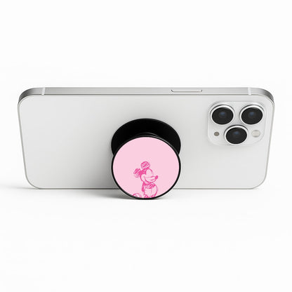 Sketched Mouse Outline Pink Phone Stand
